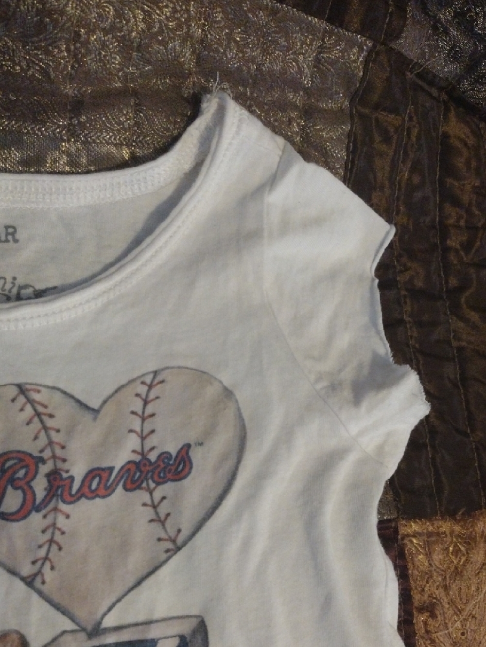 Tiny Turnip TT Gear White 'Love Braves' Short Sleeve Fringe Tee - Picture 6 of 12